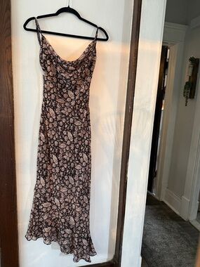 Floral Slip Dress in Black & Blush